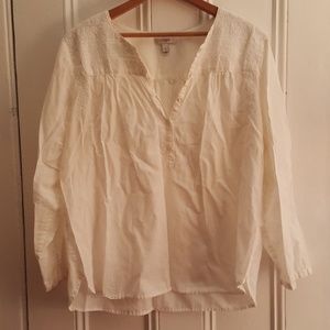 J Crew White Victorian Style Top